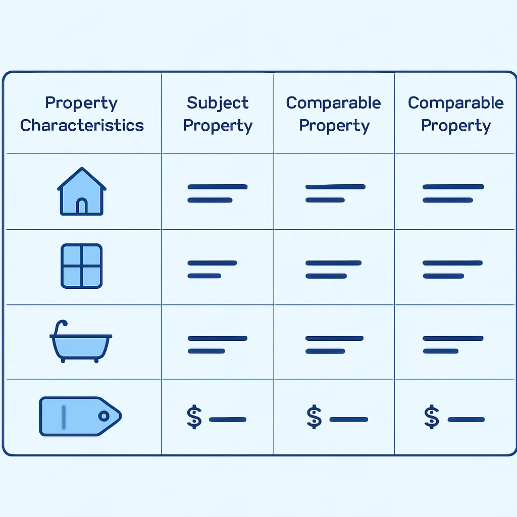 Property comparable sales table
