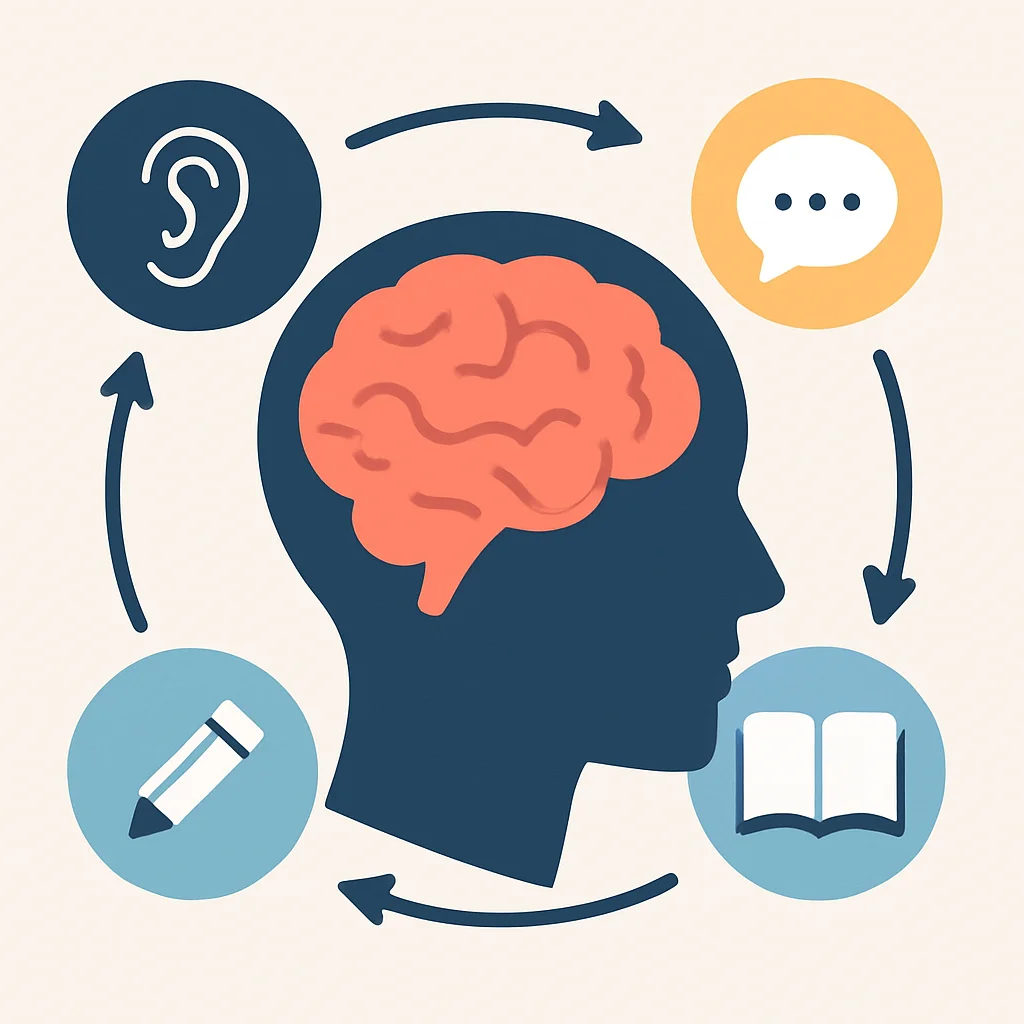 Balanced language skill development diagram