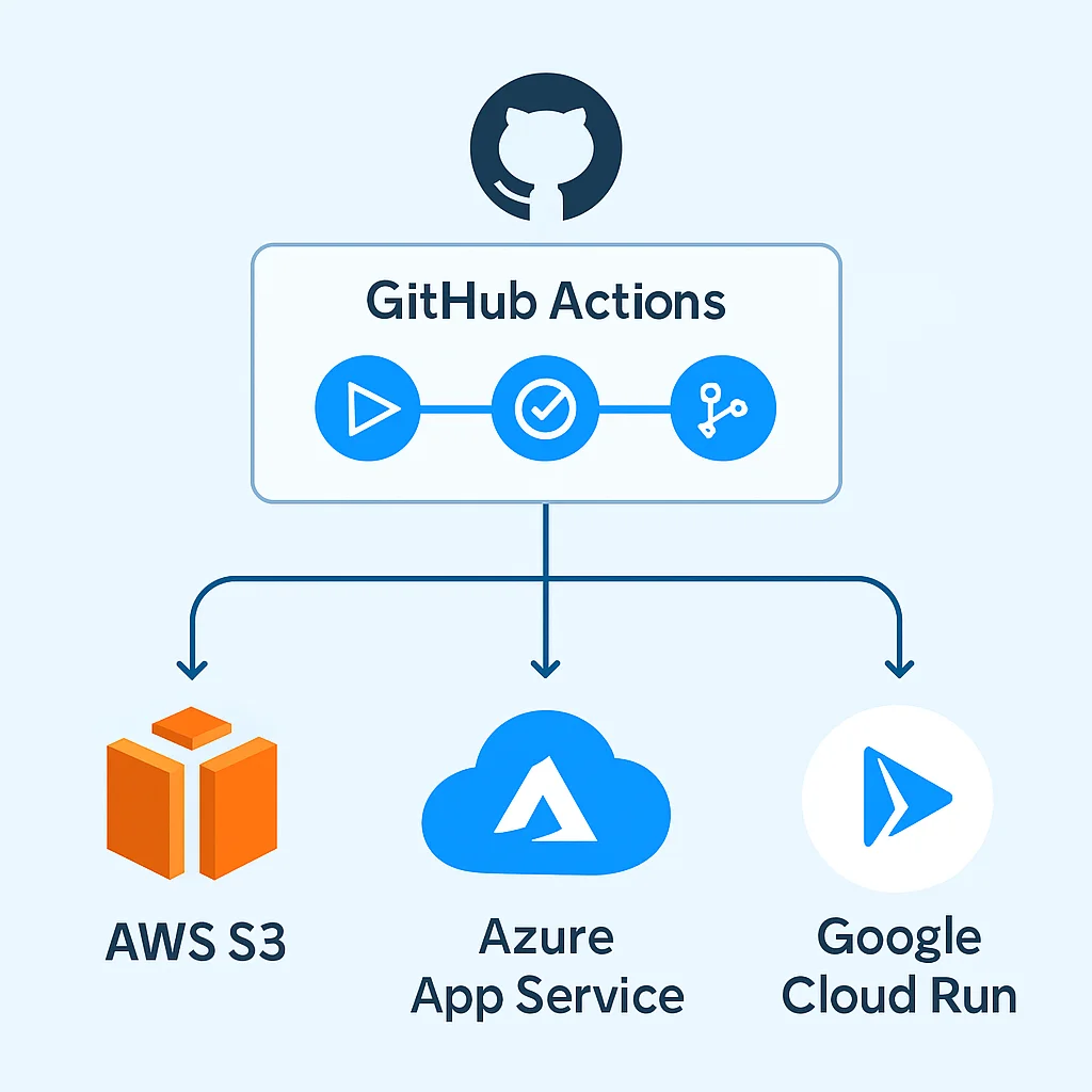 GitHub Actions multi-cloud deployment architecture