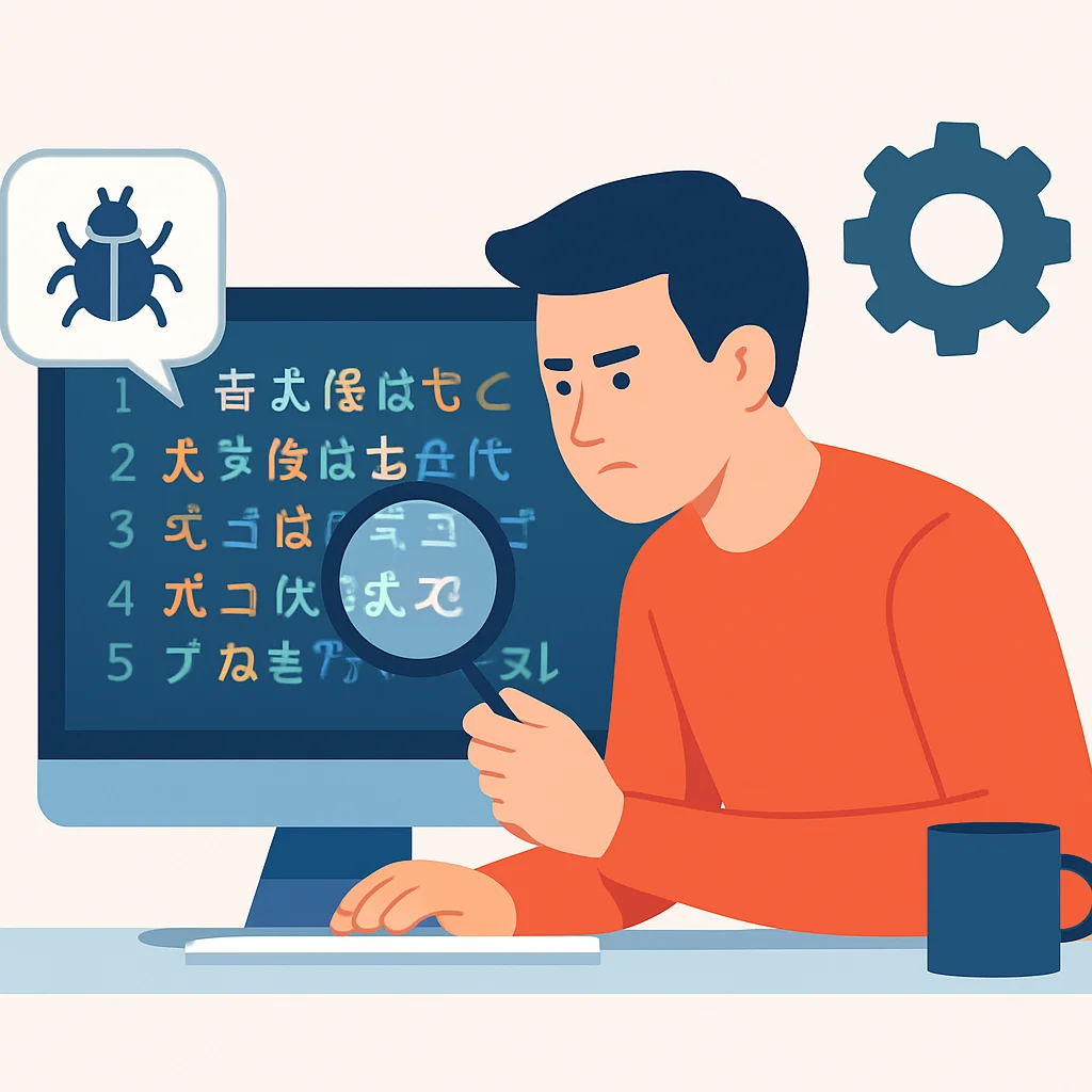 Debugging language errors illustration