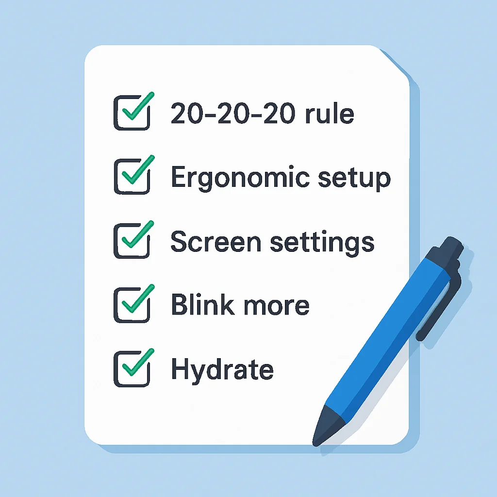Eye health checklist for developers