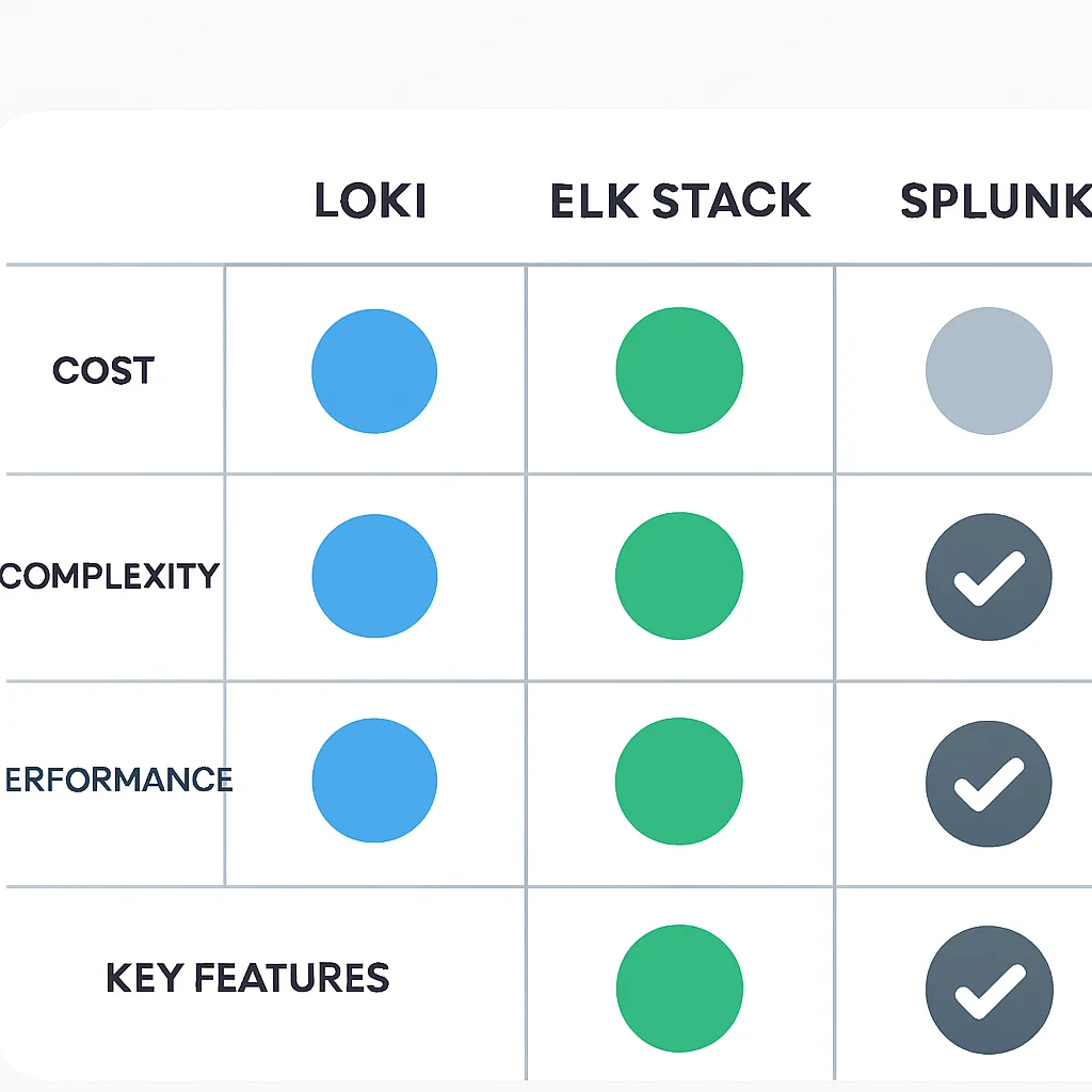 Logging solution comparison table