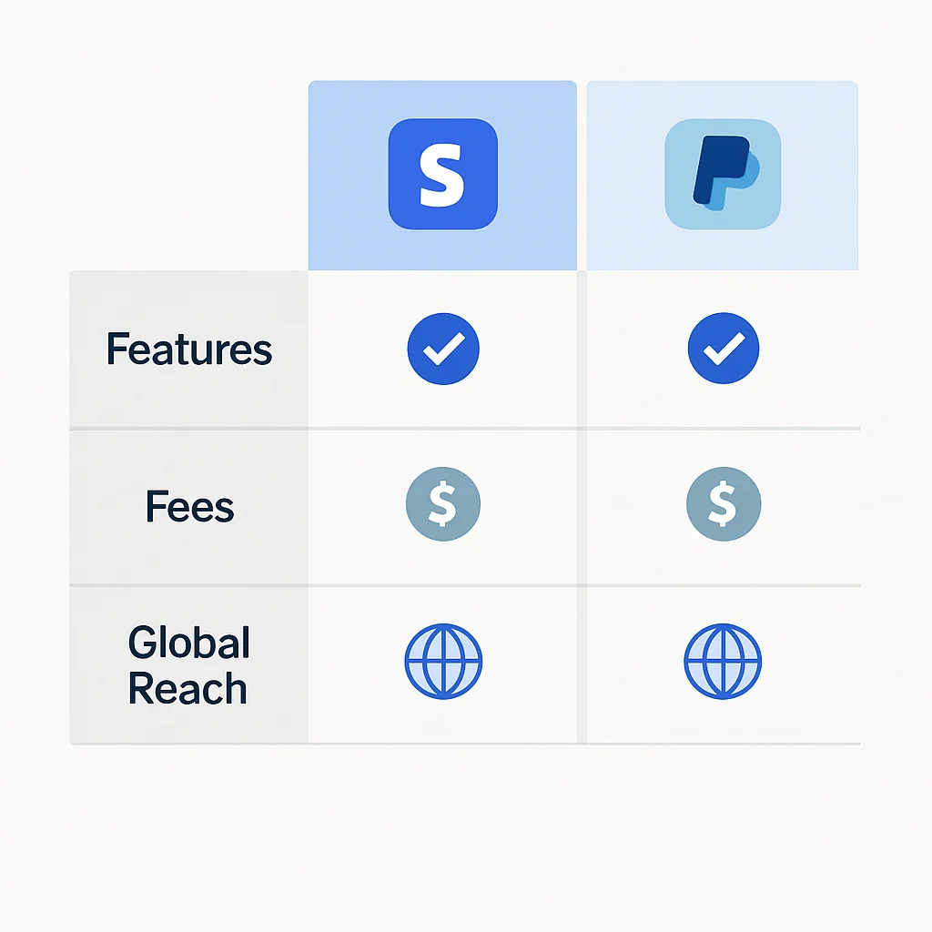 Feature comparison of Stripe and PayPal mobile payment gateways