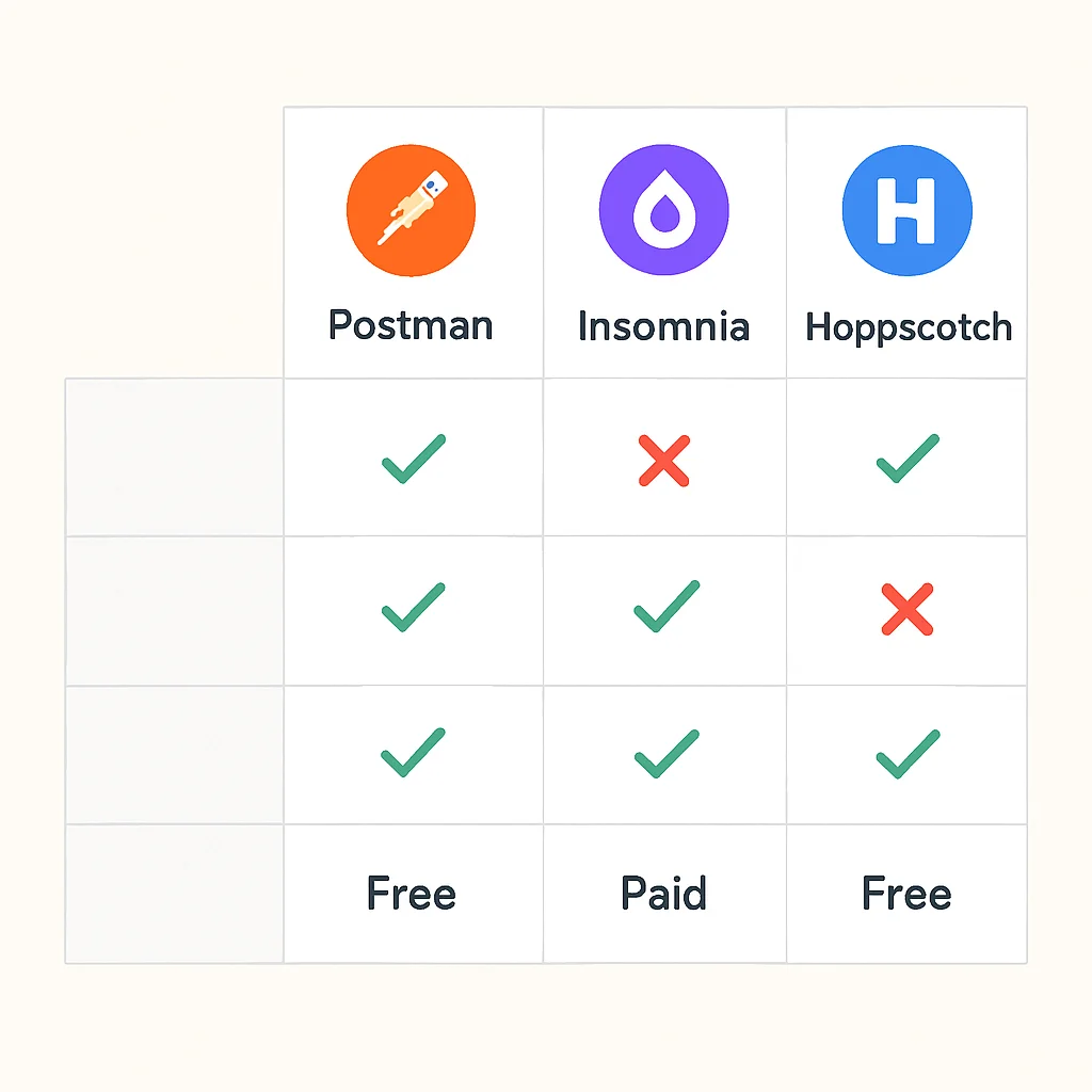 API client comparison table