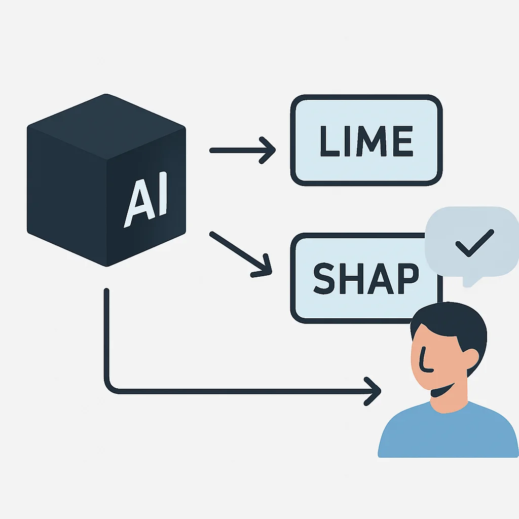 Black box AI model with LIME and SHAP explanations