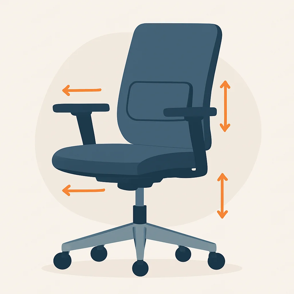 Ergonomic chair adjustability diagram