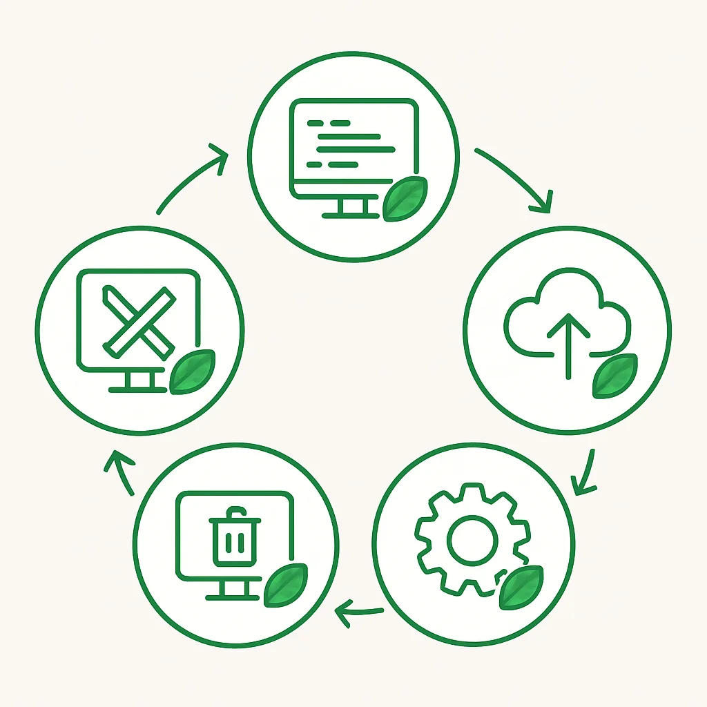 Sustainable software development lifecycle diagram