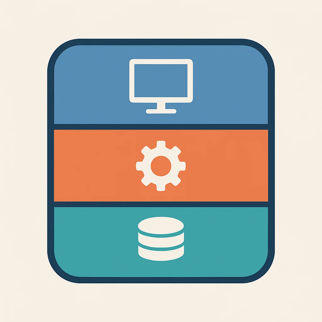 Monolithic application architecture showing tightly coupled layers
