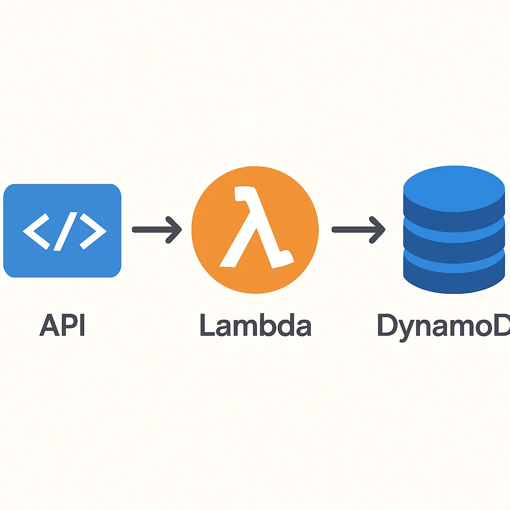 Serverless architecture diagram with event-driven flow