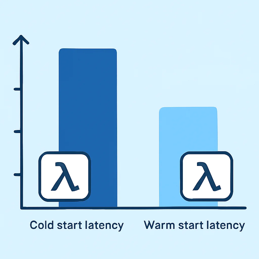 Serverless cold start and warm start latency comparison