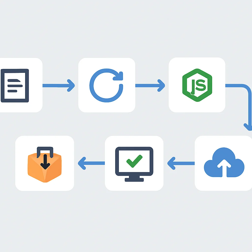 Node.js CI/CD pipeline flow diagram