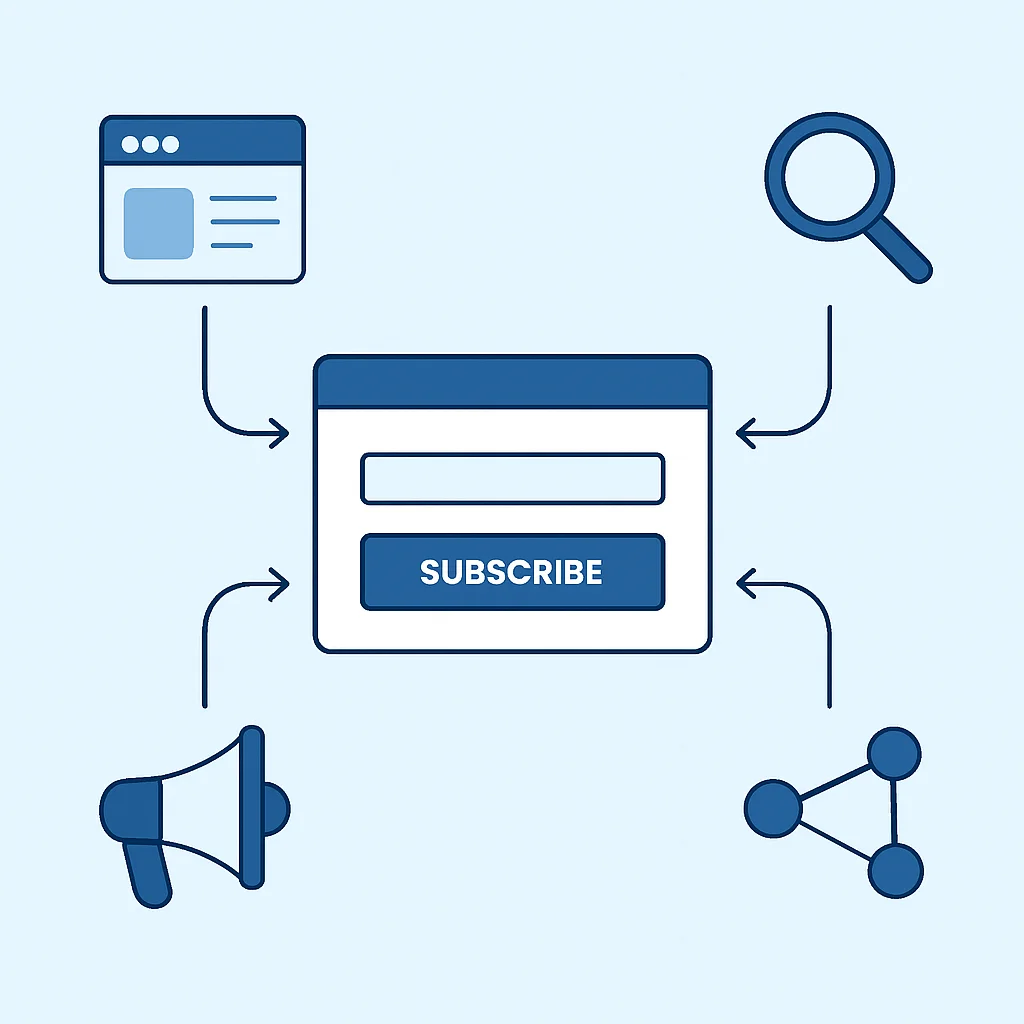 Audience acquisition funnel for developer newsletters