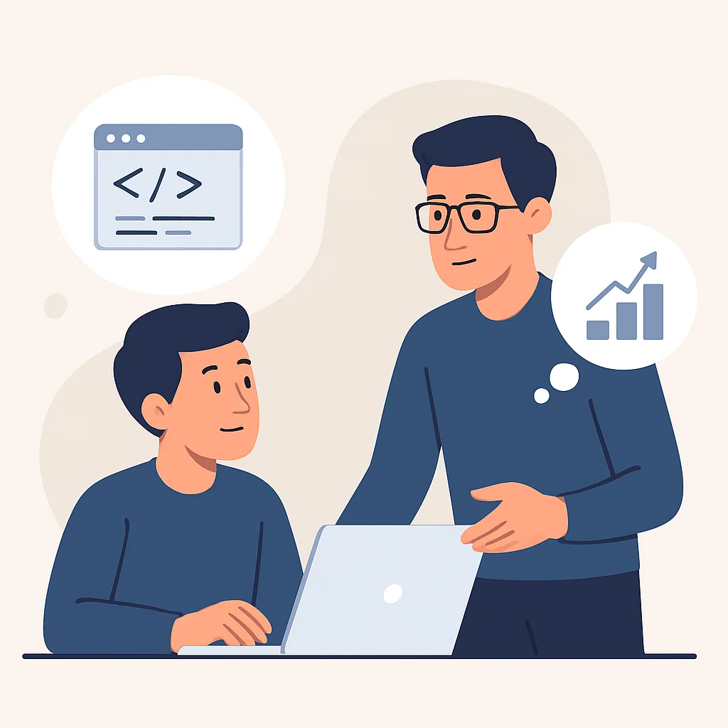 Developer mentorship guidance illustration