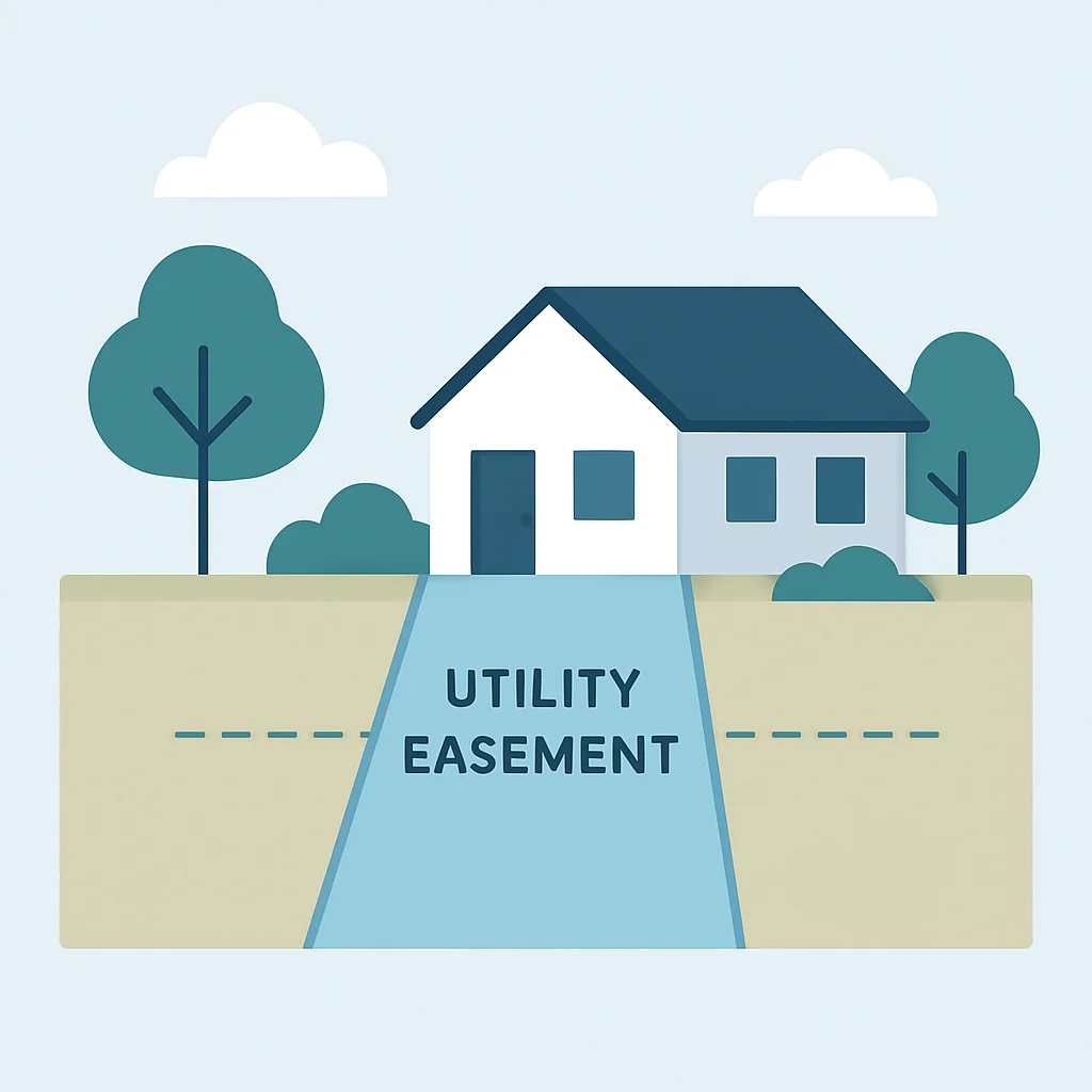Property development plan showing building restricted by utility easement