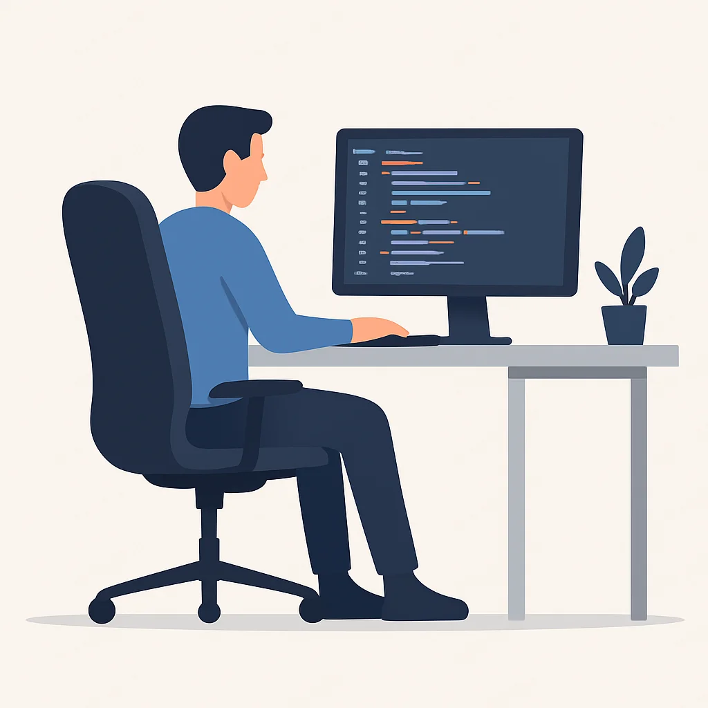 Modern ergonomic office chair in a home office setup