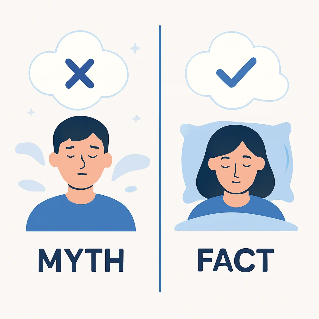Sleep myths vs. facts infographic