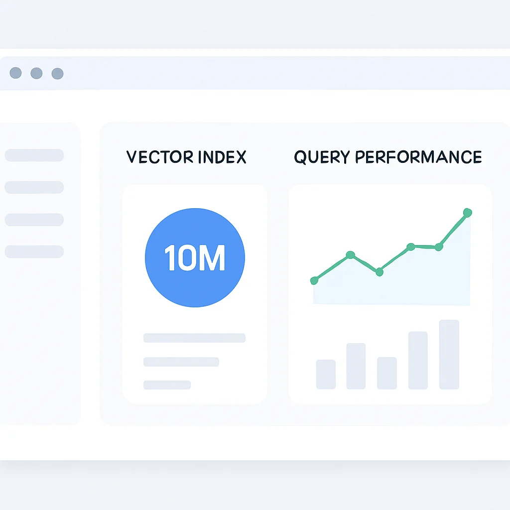 Pinecone cloud dashboard displaying vector index information