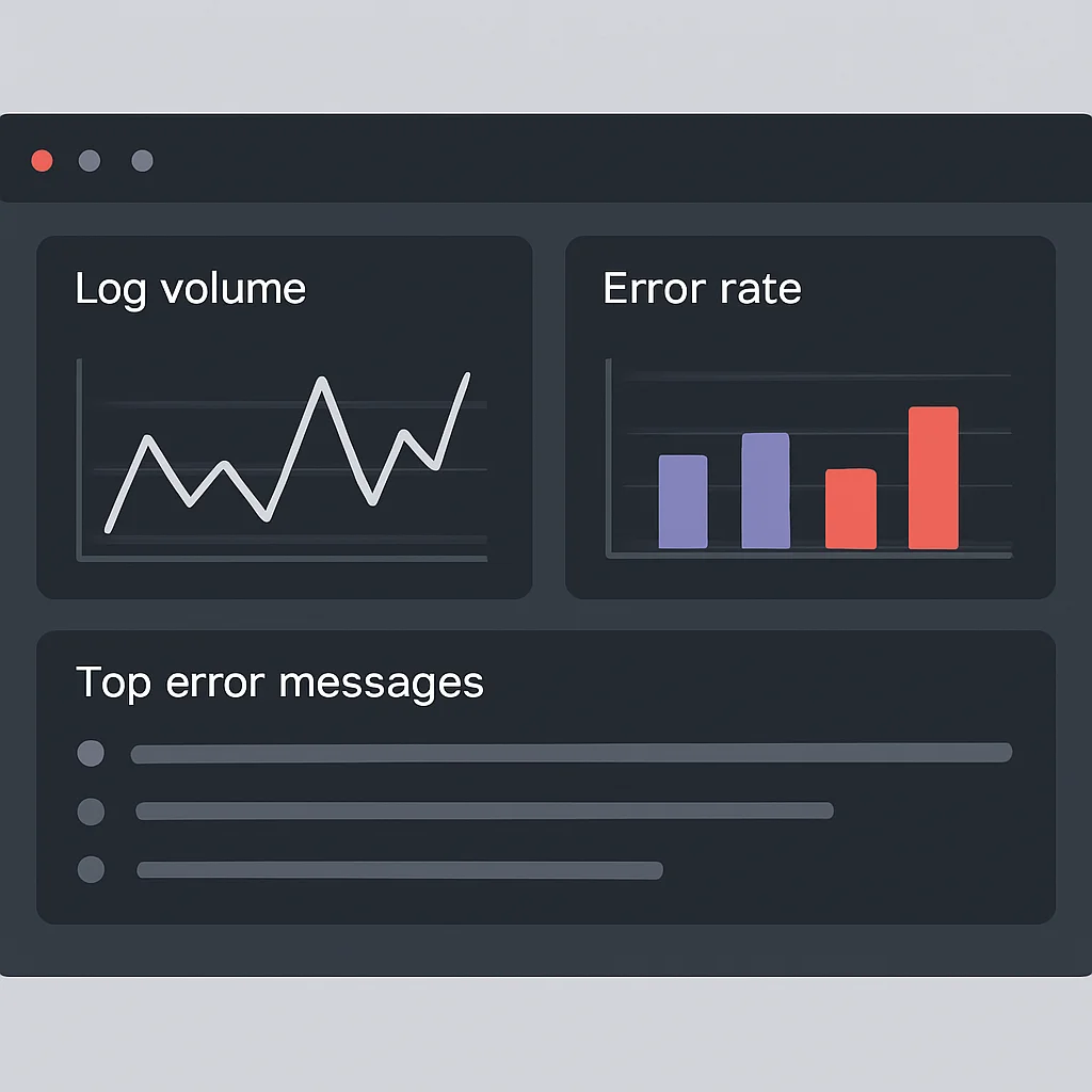 Grafana dashboard displaying Loki log metrics