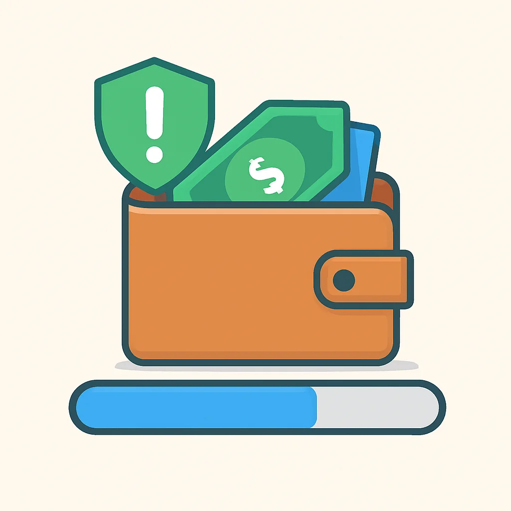 Emergency fund progress tracker with percentage filled